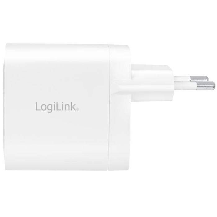 LogiLink - LOGILINK PD USB-Väggladdare 2 x USB-C 40W GaN