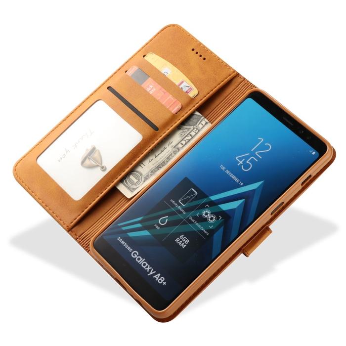 LC.imeeke - LC.IMEEKE Plånboksfodral för Samsung Galaxy A8 2018 - Brun