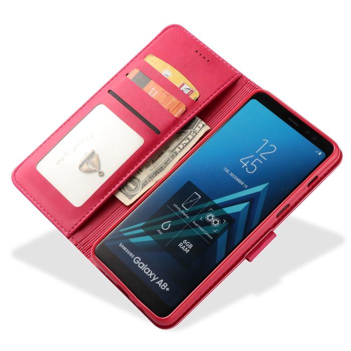 LC.imeeke - LC.IMEEKE Plånboksfodral för Samsung Galaxy A8 2018 - Rosa