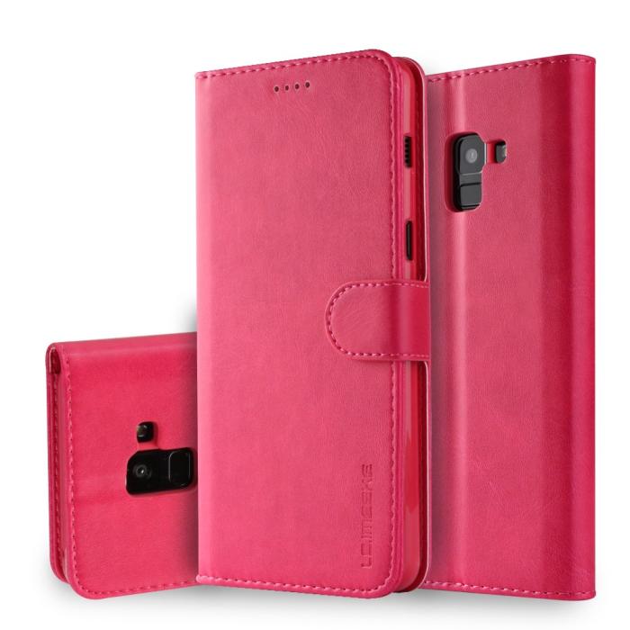 LC.imeeke - LC.IMEEKE Plånboksfodral för Samsung Galaxy A8 2018 - Rosa