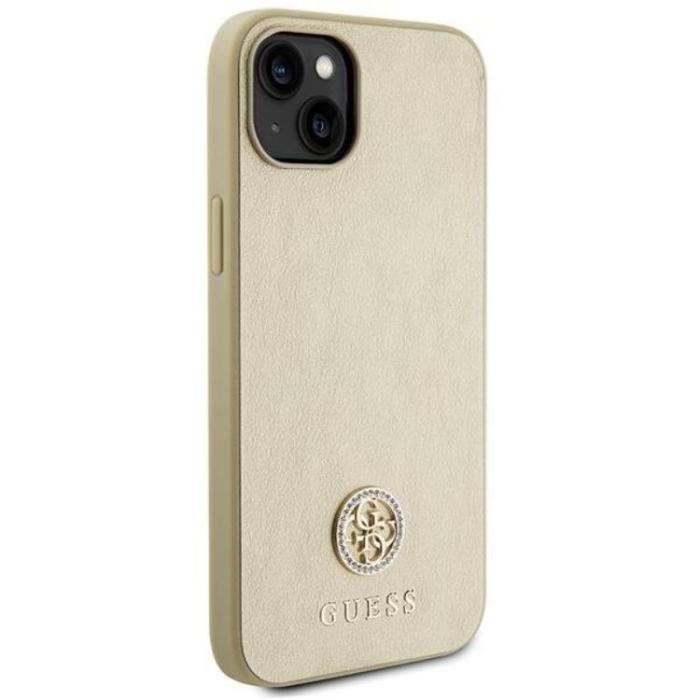 Guess - Guess iPhone 15 Plus Mobilskal Strass Metal Logo - Guld