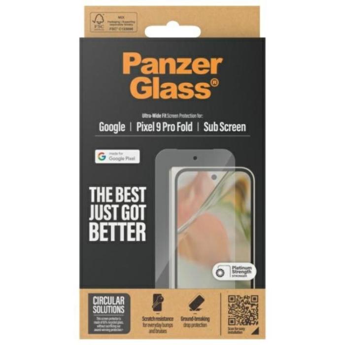 PanzerGlass - PanzerGlass Google Pixel 9 Pro Fold Skärmskydd Plastfilm Ultra-Wide Fit