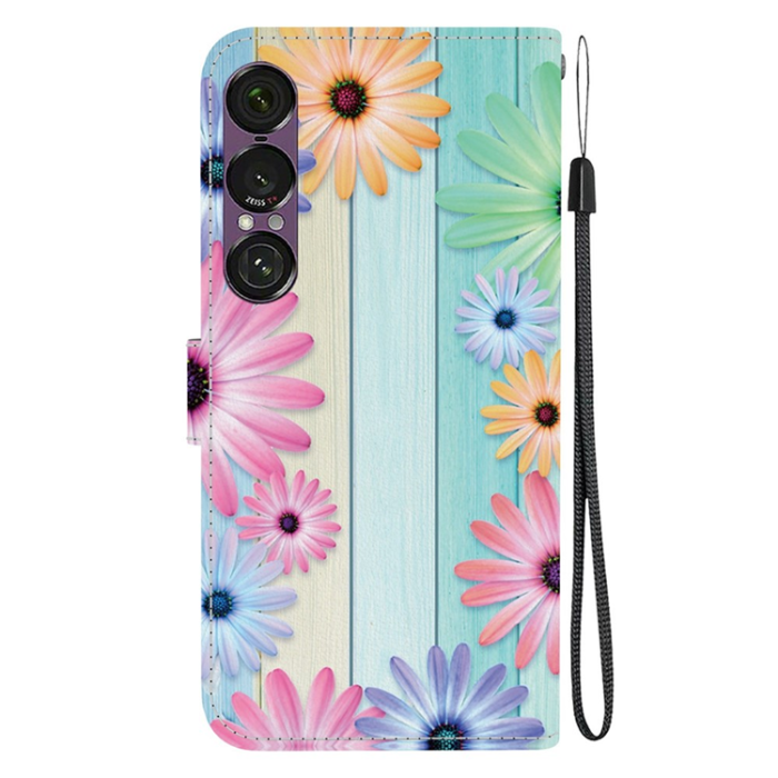 A-One Brand - Sony Xperia 1 VII Plånboksfodral med Lanyard Printing - Flerfärgad