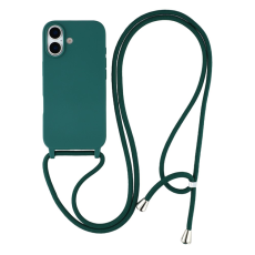 A-One Brand - iPhone 17 Mobilskal TPU Shockproof med Lanyard - Mörkgrön