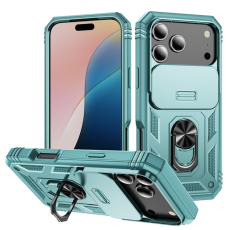 A-One Brand - iPhone 17 Pro Max Mobilskal Slide Camshield Kickstand - Grön