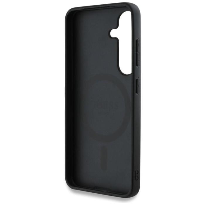 Guess - Guess Galaxy S25 Mobilskal MagSafe Round Patch Classic Logo - Svart