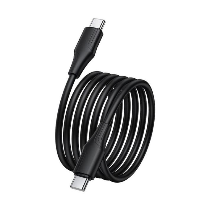 Hoco - HOCO USB-C till USB-C 60W Kabel 1m 3A Silikon X124 - Svart