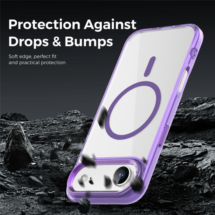 A-One Brand - iPhone Air Mobilskal MagSafe TPU+PC - Transparent Lila