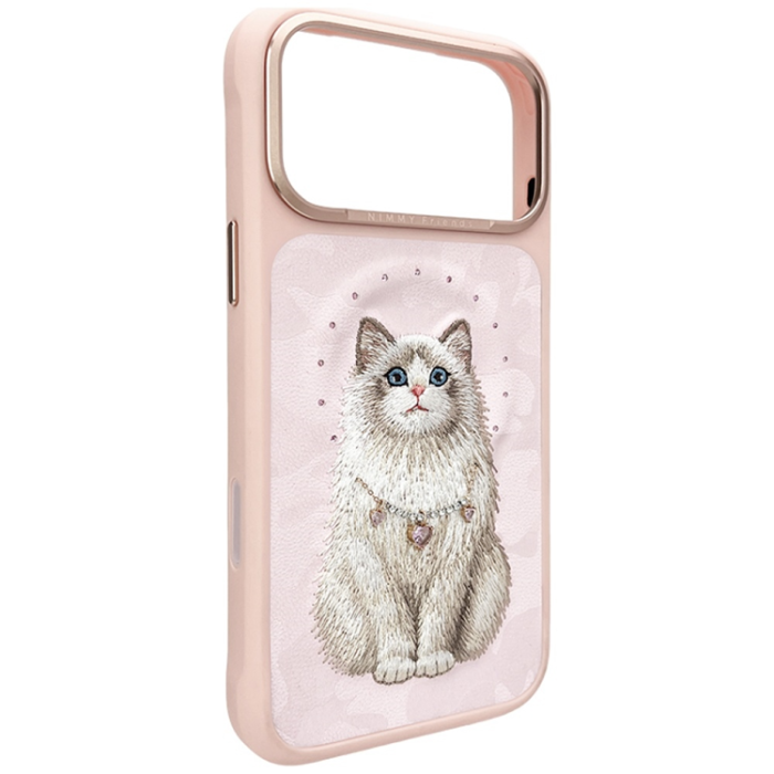 NIMMY - Nimmy Mobilskal För iPhone 17 Pro MagSafe Lucky Fashion Cat - Rosa