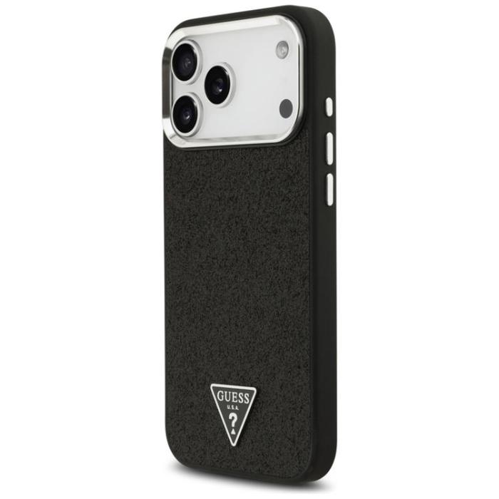 Guess - Guess iPhone 17 Pro Max Mobilskal MagSafe Glitter Triangle Logo - Svart