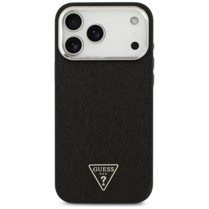 Guess - Guess iPhone 17 Pro Max Mobilskal MagSafe Glitter Triangle Logo - Svart