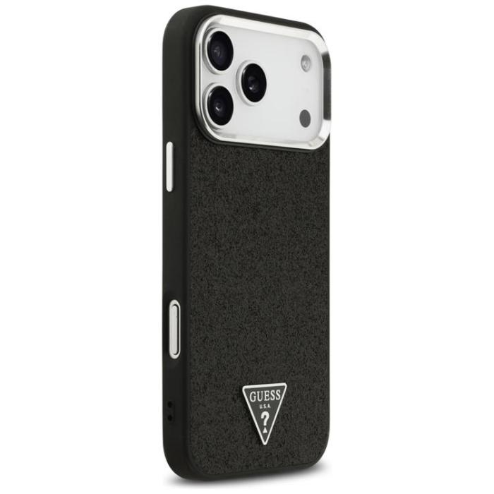 Guess - Guess iPhone 17 Pro Max Mobilskal MagSafe Glitter Triangle Logo - Svart