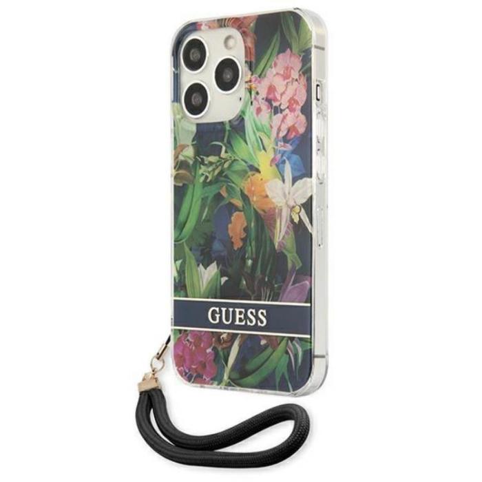 Guess - Guess iPhone 13 Pro Skal Flower Strap - Blå