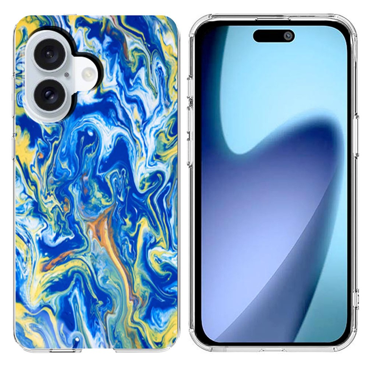 iPhone 17 Mobilskal Marble Pattern Printing Soft - Himmelsblå | 2353 | AlltMobil