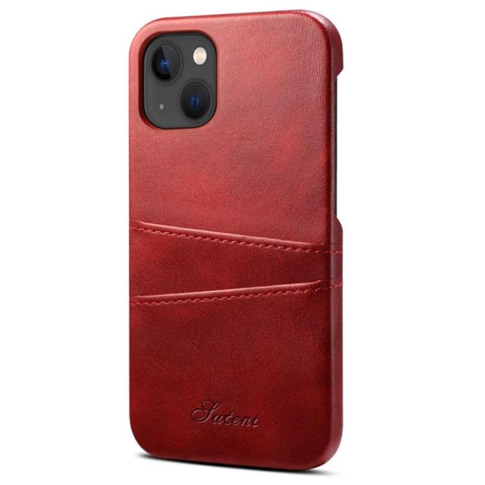SUTENI - SUTENI iPhone 14 Plus Skal Korthållare - Röd
