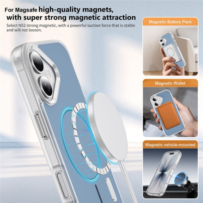 A-One Brand - iPhone 17 Mobilskal MagSafe Skin Touch TPU PC - Blå