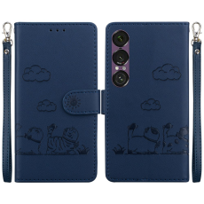 A-One Brand - Sony Xperia 1 VII Plånboksfodral RFID Kitten Pattern - Blå