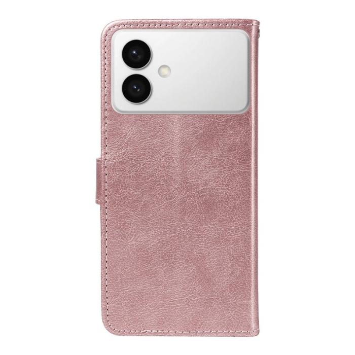 OEM - ABEEL Samsung Galaxy S26 Edge Plånboksfodral Konstläder - Roséguld