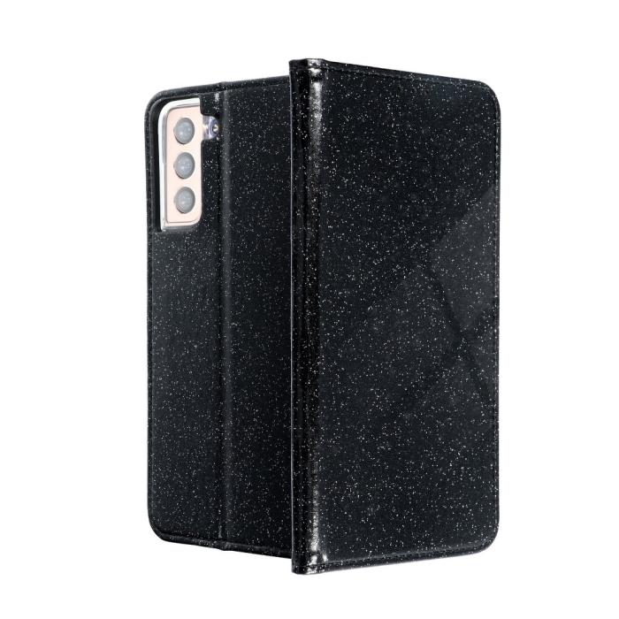 UTGATT1 - Forcell SHINING plånboksfodral till Samsung Galaxy S21 Plus Svart