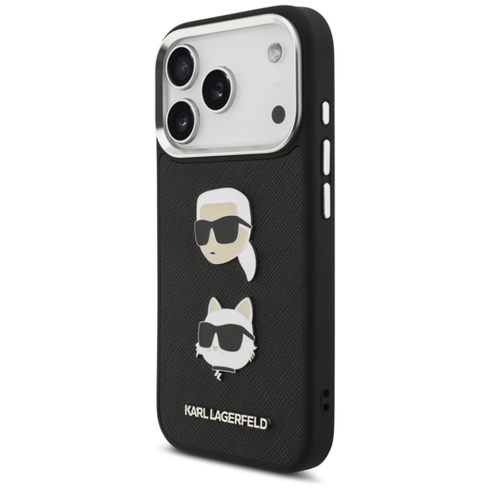 KARL LAGERFELD - Karl Lagerfeld iPhone 17 Pro Mobilskal Grained Karl & Choupette Heads