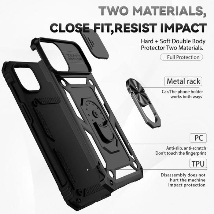 OEM - iPhone 14 Plus Skal Ringhållare Kickstand - Svart