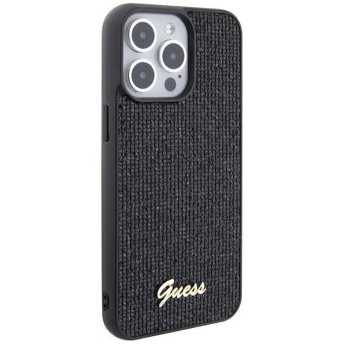 Guess - Guess iPhone 15 Pro Max Mobilskal Disco Metal Script- Svart
