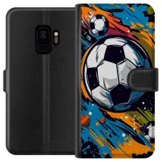 Gustaf - Pl&aring;nboksfodral till Samsung Galaxy S9 med Fotbollar