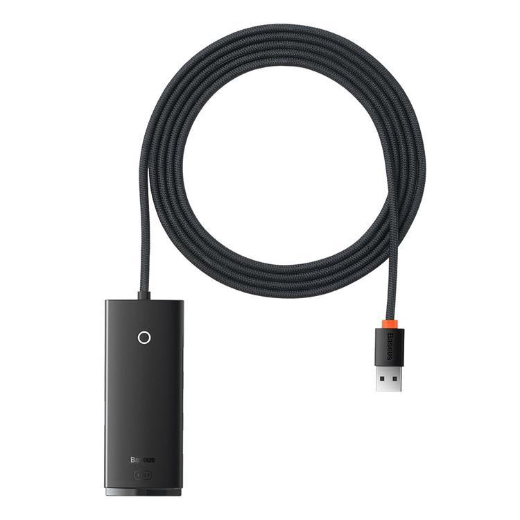 Baseus Lite Series HUB 4-portar (USB-A till 4xUSB-A 3.0) 2m - Svart | 505295 | AlltMobil