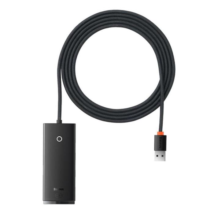 BASEUS - Baseus Lite Series HUB 4-portar (USB-A till 4xUSB-A 3.0) 2m - Svart