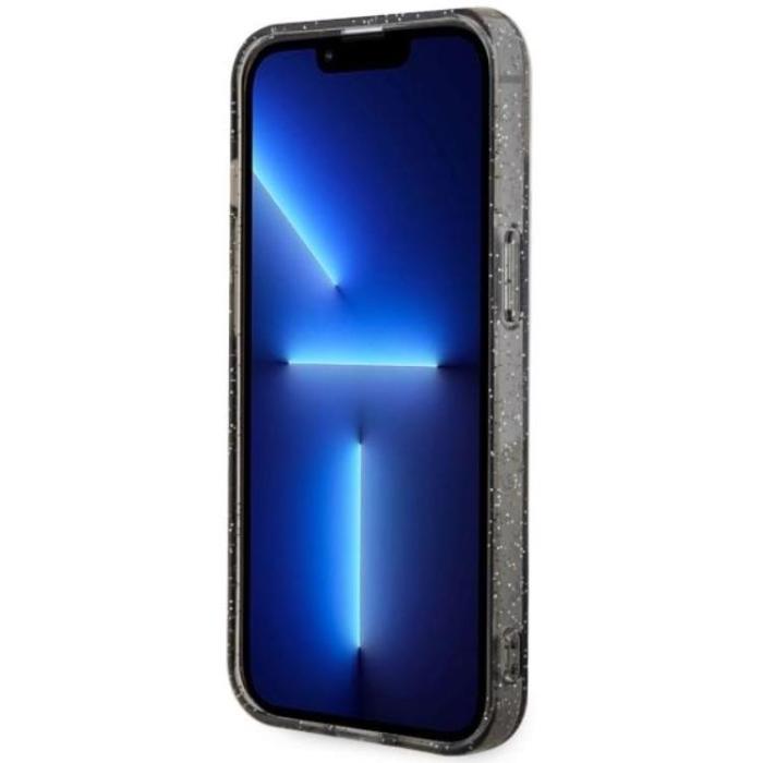 Guess - Guess iPhone 14 Mobilskal MagSafe Glitter Guld - Svart
