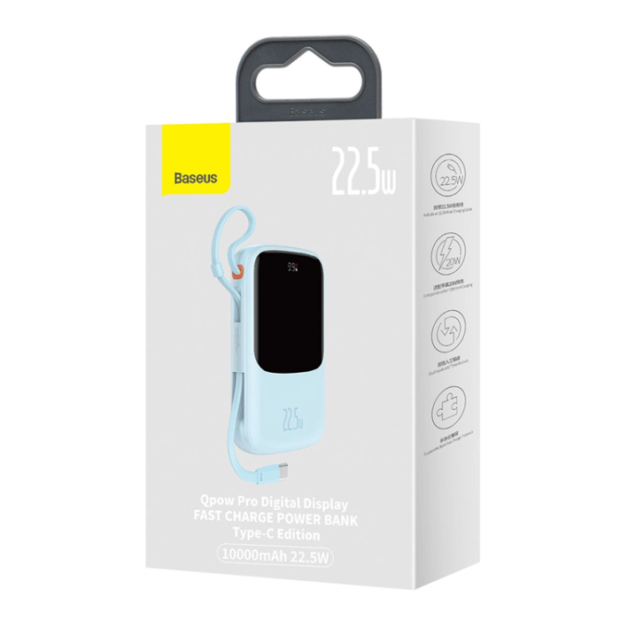 BASEUS - Baseus Powerbank Qpow 10000mAh USB Typ-C Kabel 22.5W