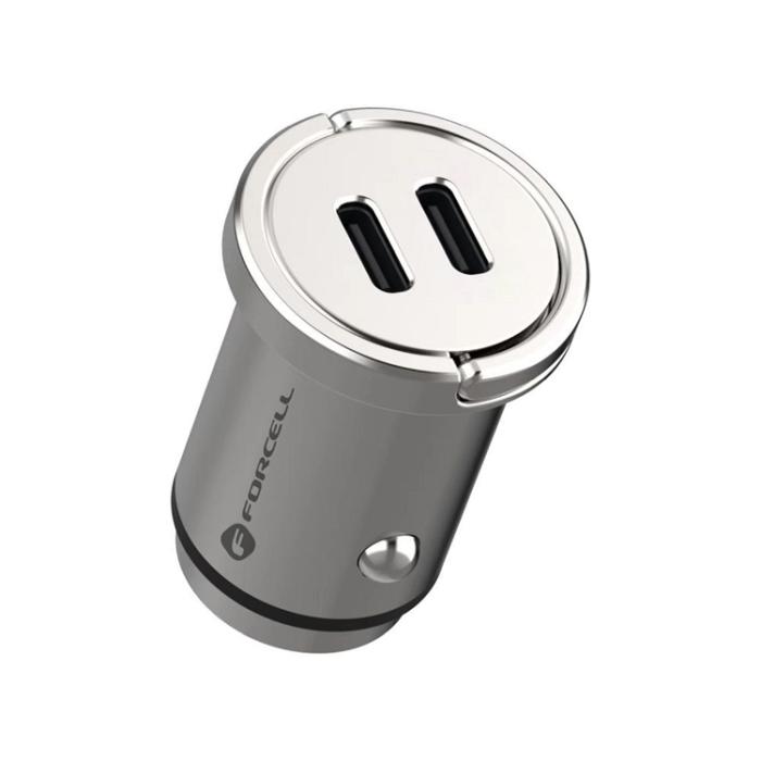 Forcell - Forcell Billaddare 2x USB-C F-Energy - Silver