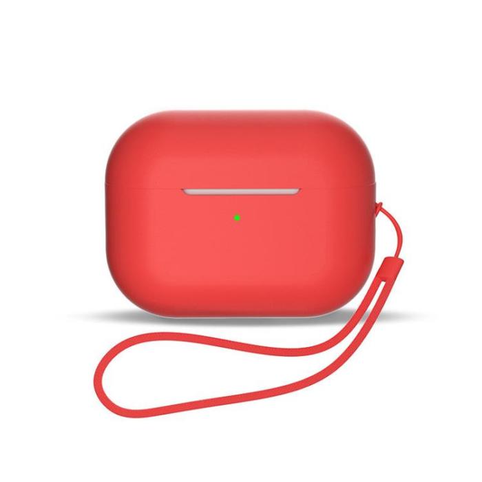 OEM - AirPods 1/2 Skal Silikon med Handledsrem - Röd