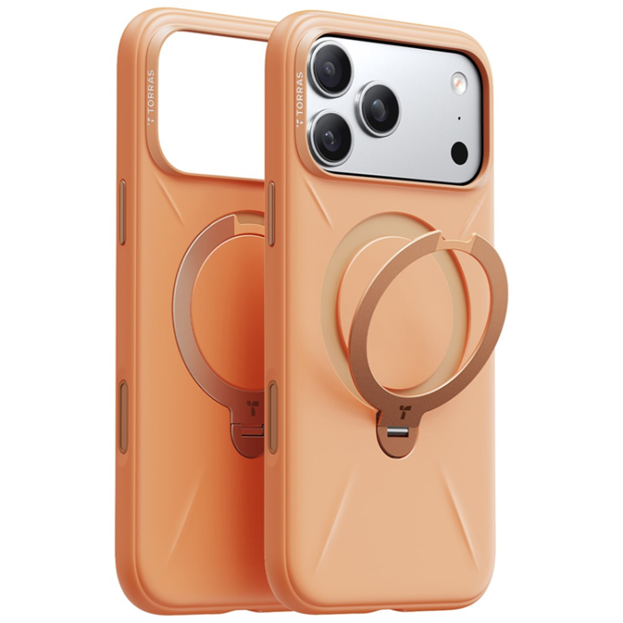 Torras - TORRAS iPhone 17 Pro Mobilskal MagSafe Ostand Q Pro - Orange