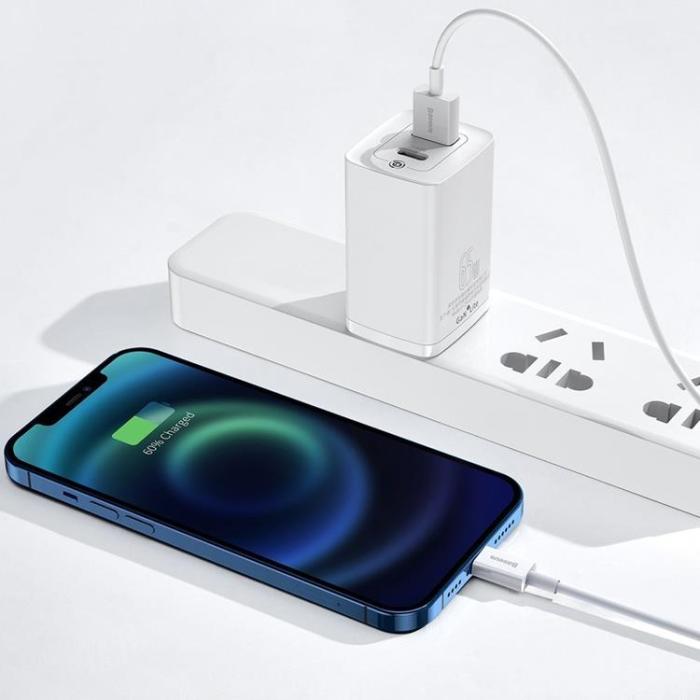 BASEUS - Baseus USB-A till Lightning kabel 1m Superior - Vit