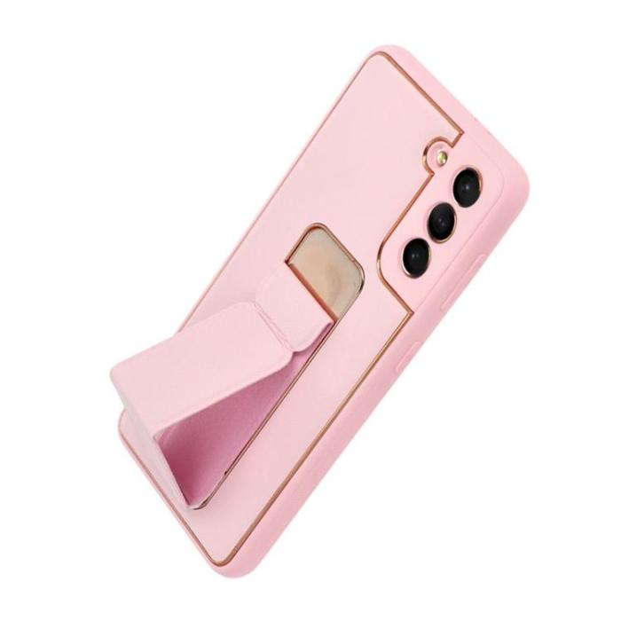 UTGATT1 - Forcell Galaxy S21 FE Skal Kickstand Läder - Rosa