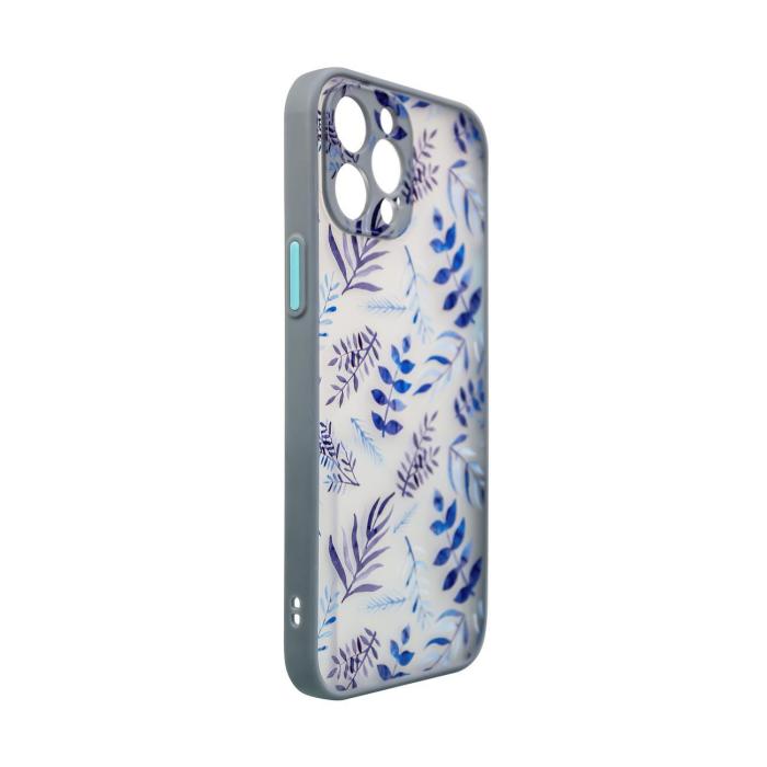 OEM - Galaxy A12 5G (2020/2021) Skal Flower Design - Mörk Blå