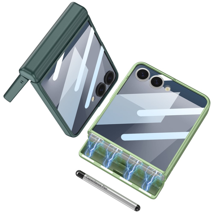 GKK - GKK Galaxy Z Flip 7 Mobilskal med Penna och Skärmskydd - Lila