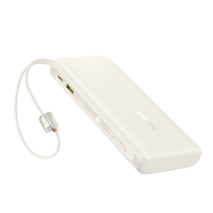 BASEUS - Baseus Powerbank 20000mAh Dual USB-C Kable 100W - Vit
