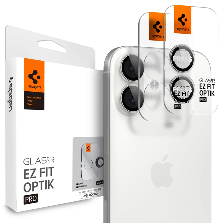 [2-pack] Spigen iPhone 17 Härdat Glas Kameraskydd EZ Fit - Silver | 5468 | AlltMobil