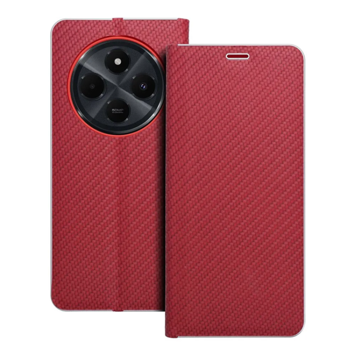 OEM - Xiaomi Redmi 14C Plånboksfodral Luna Carbon - Röd