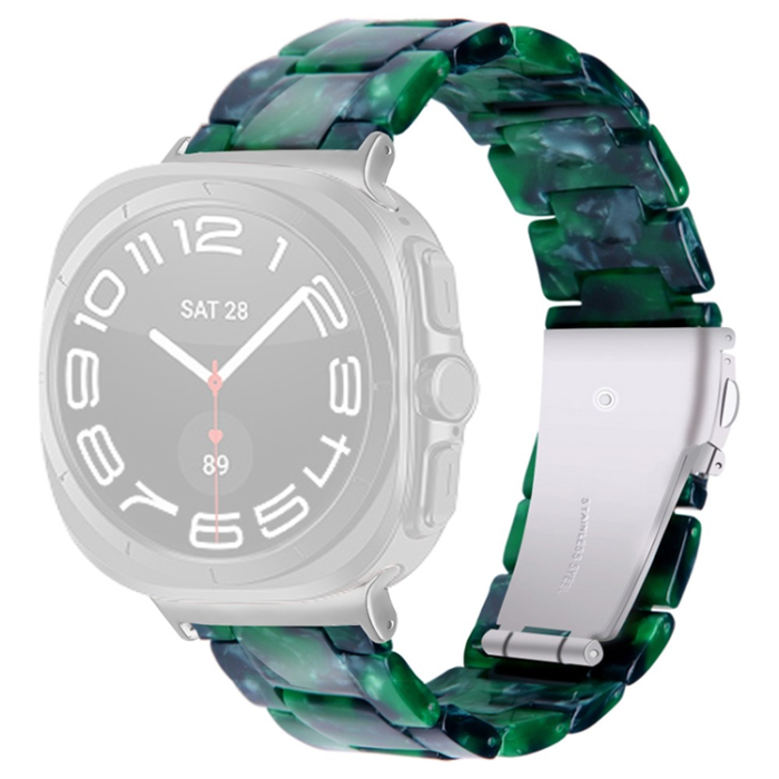 A-One Brand - Galaxy Watch 8/8 Classic (40/44/46mm) Armband Acrylic Resin - Midnight Grön