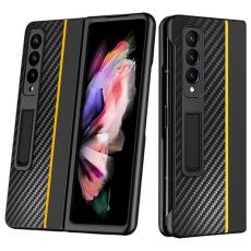 OEM - Galaxy Z Fold 4 Skal Carbon Fiber Kickstand - Gul