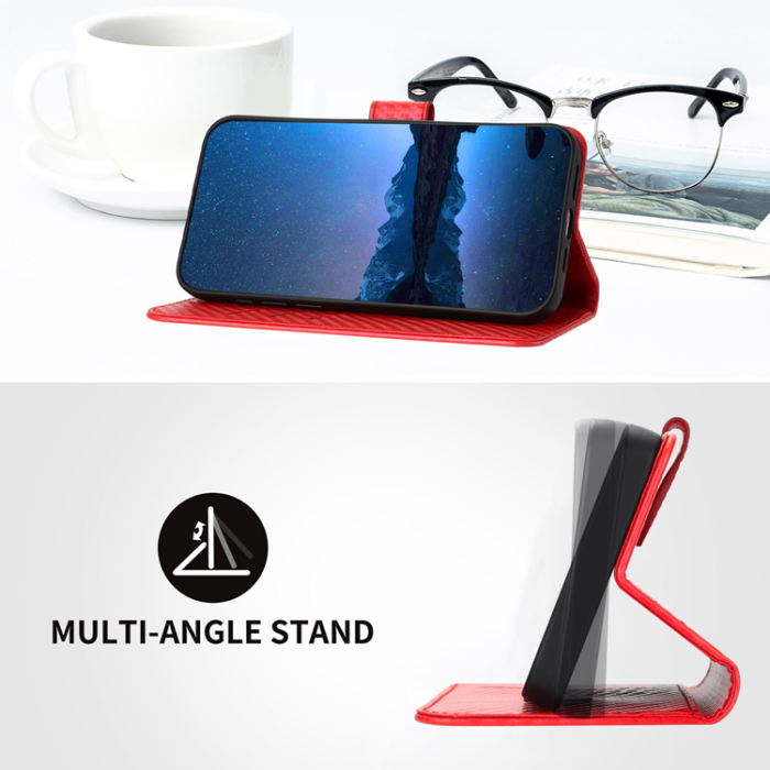 A-One Brand - Xiaomi 17 Pro Konstläder Plånboksfodral Carbon Fiber