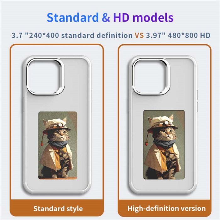 A-One Brand - iPhone 16 Pro Mobilskal NFC DIY Customized HD Smart E-Ink - Vit