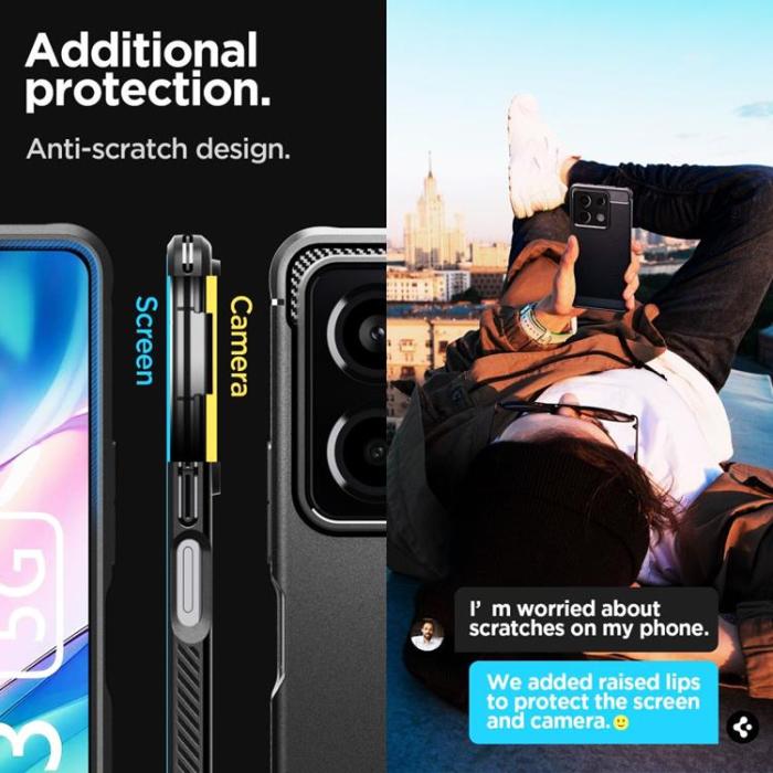 Spigen - Spigen Xiaomi Redmi Note 13 Pro 5G Mobilskal Rugged Armor - Svart