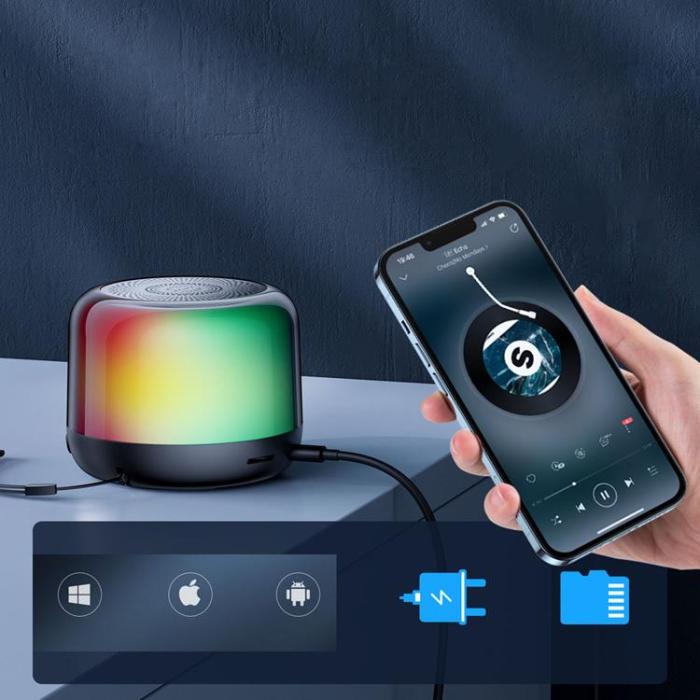 UTGATT1 - Joyroom Bluetooth 5.0 RGB Trådlös Högtalare - Svart