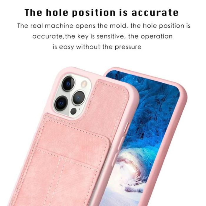 Taltech - iPhone 15 Pro Max Mobilskal Korthållare BF28 - Rosa