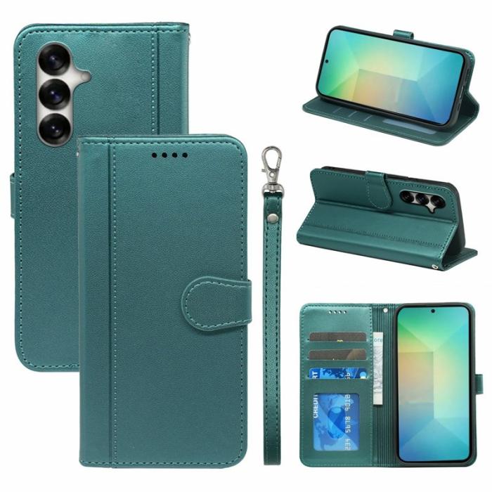 OEM - Plånboksfodral för Samsung Galaxy S26 Plus Magnetiskt Konstläder - Grön