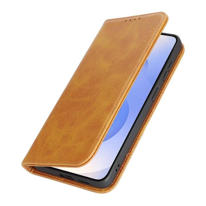 OEM - Mobilfodral för Samsung Galaxy S26 Plus Konstläder Magnetiskt - Ljusbrun
